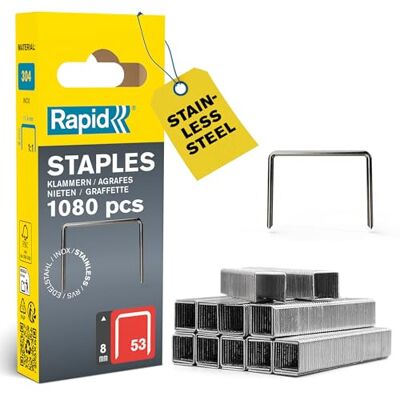 Rapid 40109510 Zszywki, Srebrny, 8mm Rapid 40109510 Zszywki, Srebrny, 8mm