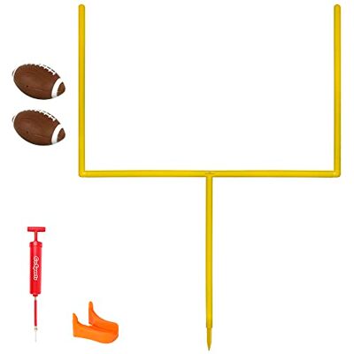 FB-FIELDGOAL-1 GoSports Zestaw słupków do bramki 2,4 m PRO Kick Challenge z 2 piłkami nożnymi i koszulką do kopania naturalnej wielkości bramka na podwórko dla dzieci i dorosłych, żółty FB-FIELDGOAL-1 GoSports Zestaw słupków do bramki 2,4 m PRO Kick Challenge z 2 piłkami nożnymi i koszulką do kopania naturalnej wielkości bramka na podwórko dla dzieci i dorosłych, żółty