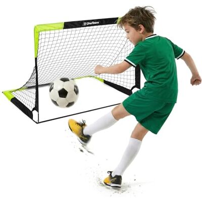 Goalify Pop-Up OneTeam bramki do piłki nożnej, zestaw 2 szt. – samorozkładające się mini bramki z drążkiem z włókna szklanego, siatką, śledziami i torbą do noszenia – do ogrodu, parku i treningu piłki Goalify Pop-Up OneTeam bramki do piłki nożnej, zestaw 2 szt. – samorozkładające się mini bramki z drążkiem z włókna szklanego, siatką, śledziami i torbą do noszenia – do ogrodu, parku i treningu piłki