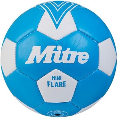 5B01799C44 Mitre Flare piłka nożna rekreacyjna prezent piłkarski idealny dla dzieci, fluo niebieski/biały, mini 5B01799C44 Mitre Flare piłka nożna rekreacyjna prezent piłkarski idealny dla dzieci, fluo niebieski/biały, mini