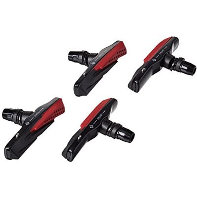 XLC Unisex – klocki hamulcowe dla dorosłych, kartridż V-Brake BS-V03, zestaw 4 sztuk, 72 mm, czarne, czerwone, jeden rozmiar XLC Unisex – klocki hamulcowe dla dorosłych, kartridż V-Brake BS-V03, zestaw 4 sztuk, 72 mm, czarne, czerwone, jeden rozmiar
