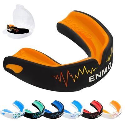 EO09670 Enmo Maxilla Pro Ochraniacz na zęby – z etui, dla dorosłych i dzieci w wieku 10+, potrójna warstwa, kanał żelowy, technologia Breathing Channel Tech, Boil & Bite, antybakteryjny, rugby, boks, MMA, EO09670 Enmo Maxilla Pro Ochraniacz na zęby – z etui, dla dorosłych i dzieci w wieku 10+, potrójna warstwa, kanał żelowy, technologia Breathing Channel Tech, Boil & Bite, antybakteryjny, rugby, boks, MMA,