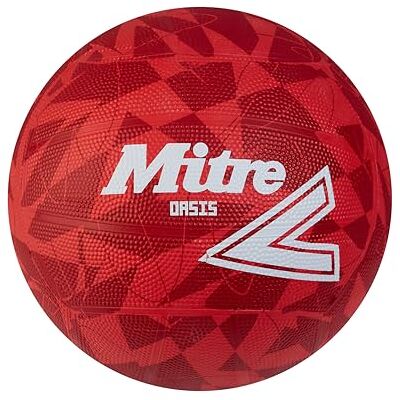 5063077003294 Mitre Unisex Oasis Netball niezwykle trwały świetny chwyt stylowy design, czerwony/biały, 5 5063077003294 Mitre Unisex Oasis Netball niezwykle trwały świetny chwyt stylowy design, czerwony/biały, 5