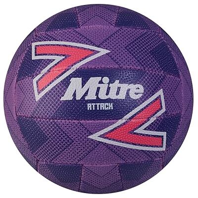 5063077003225 Mitre Unisex Attack Netball Popularny styl interaktywny design miękki w dotyku, fioletowy/różowy/biały, 4 5063077003225 Mitre Unisex Attack Netball Popularny styl interaktywny design miękki w dotyku, fioletowy/różowy/biały, 4