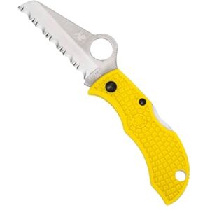 MYLS Spyderco Manbug Salt lekki składany uniwersalny scyzoryk 11,2 cm z ostrzem o grubości 4,8 cm H-1 i żółtym uchwytem FRN – SpyderEdge – MYLS Spyderco Manbug Salt lekki składany uniwersalny scyzoryk 11,2 cm z ostrzem o grubości 4,8 cm H-1 i żółtym uchwytem FRN – SpyderEdge –