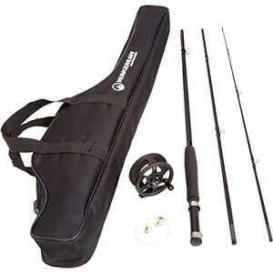 80-FSH8000 Wędka muchowa i kołowrotek Combo – żyłka wędkarska, muchy, torba do przenoszenia w zestawie – seria czarterowa sprzęt i akcesoria firmy Wakeman Outdoors (czarna), 89 cm 80-FSH8000 Wędka muchowa i kołowrotek Combo – żyłka wędkarska, muchy, torba do przenoszenia w zestawie – seria czarterowa sprzęt i akcesoria firmy Wakeman Outdoors (czarna), 89 cm