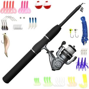 RTSPTELEL Zebco Ready Tackle kołowrotek spinningowy i teleskopowa wędka, teleskopowy drążek wędkarski 17 cali do 15 cm, kołowrotek wędkarski rozmiar 20, wstępnie szpulowana żyłka wędkarska 3,6 kg, 53-częściowy RTSPTELEL Zebco Ready Tackle kołowrotek spinningowy i teleskopowa wędka, teleskopowy drążek wędkarski 17 cali do 15 cm, kołowrotek wędkarski rozmiar 20, wstępnie szpulowana żyłka wędkarska 3,6 kg, 53-częściowy