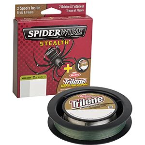 STT1DS8-MGRN SpiderWire Stealth Braid żyłka wędkarska i Berkley Trilene 100% fluorowęglowodorowa lider wędkarski podwójne szpule STT1DS8-MGRN SpiderWire Stealth Braid żyłka wędkarska i Berkley Trilene 100% fluorowęglowodorowa lider wędkarski podwójne szpule