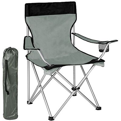 BAKAJI Składane Krzesło Kempingowe Z Torbą Camping Krzesło Morskie Plaża Wędkarstwo Zewnątrz Ze Stali i Poliester Z Przedziałem Sypialni i Smartphone (Szary) BAKAJI Składane Krzesło Kempingowe Z Torbą Camping Krzesło Morskie Plaża Wędkarstwo Zewnątrz Ze Stali i Poliester Z Przedziałem Sypialni i Smartphone (Szary)