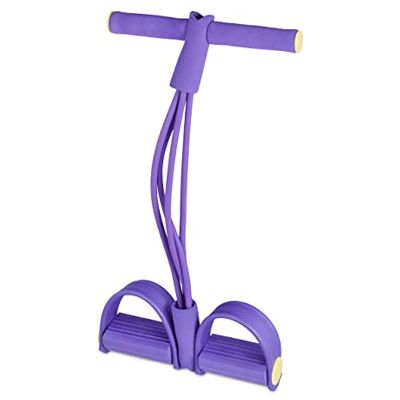 Relaxdays Multi Expander, regulowane pedały, uchwyt wielofunkcyjny, taśma oporowa do treningu fitness, kolor fioletowy, 1 sztuka Relaxdays Multi Expander, regulowane pedały, uchwyt wielofunkcyjny, taśma oporowa do treningu fitness, kolor fioletowy, 1 sztuka