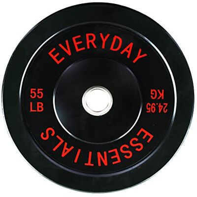 NEWEE Everyday Essentials Kodowane kolorami olimpijskie płyta do sztangi ze stalową piastą, pojedyncza, czarna NEWEE Everyday Essentials Kodowane kolorami olimpijskie płyta do sztangi ze stalową piastą, pojedyncza, czarna