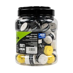 10369621 DUNLOP Gecko Tac Tennis Overgrip, 60 tubek pakiet zbiorczy, profesjonalna wydajność wtyczki 10369621 DUNLOP Gecko Tac Tennis Overgrip, 60 tubek pakiet zbiorczy, profesjonalna wydajność wtyczki