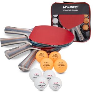HP10041 Hy-Pro Zestaw do tenisa stołowego 4 rakiety, 8 piłek, etui transportowe, piłki 3-gwiazdkowe, ping pong, rakieta do ping-ponga, rakieta do tenisa stołowego o wysokiej wydajności i piłki HP10041 Hy-Pro Zestaw do tenisa stołowego 4 rakiety, 8 piłek, etui transportowe, piłki 3-gwiazdkowe, ping pong, rakieta do ping-ponga, rakieta do tenisa stołowego o wysokiej wydajności i piłki
