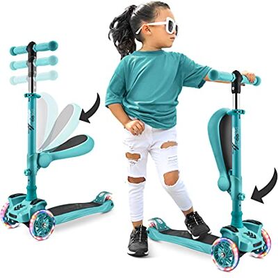 HURFS86TB 14 Wheeled Scooter for Kids Stand & Cruise Child/Toddlers Toy Folding Kick Scooters w/Adjustable Height, Anti-Slip Deck, Flash Wheel Lights, for Boys/Girls 2-12 Year Old Hurtle HURFS86TB 14 Wheeled Scooter for Kids Stand & Cruise Child/Toddlers Toy Folding Kick Scooters w/Adjustable Height, Anti-Slip Deck, Flash Wheel Lights, for Boys/Girls 2-12 Year Old Hurtle