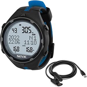 1600040525000A Seac Action, komputer nurkowy z kablem USB do nurkowania i freedivingu, dziennikiem nurkowania, planerem, alarmami bezpieczeństwa, czarny/niebieski HR + USB 1600040525000A Seac Action, komputer nurkowy z kablem USB do nurkowania i freedivingu, dziennikiem nurkowania, planerem, alarmami bezpieczeństwa, czarny/niebieski HR + USB