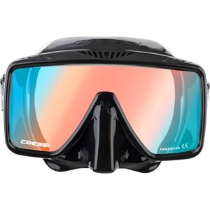 ZDN335051 CRESSI SF1 Mask Black 380 UV Blue/Orange/Lenses – dla dorosłych bezramkowa maska do nurkowania i snorkelingu w kwadratowym wzornictwie, czarna_380 UV niebieska/pomarańczowa soczewka, rozmiar ZDN335051 CRESSI SF1 Mask Black 380 UV Blue/Orange/Lenses – dla dorosłych bezramkowa maska do nurkowania i snorkelingu w kwadratowym wzornictwie, czarna_380 UV niebieska/pomarańczowa soczewka, rozmiar