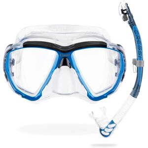 Cressi Combo Big Eyes+Alpha U.D. Clear/Azure, maska + fajka dla dorosłych Unisex Cressi Combo Big Eyes+Alpha U.D. Clear/Azure, maska + fajka dla dorosłych Unisex