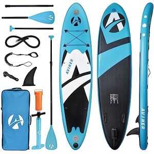 APLUS Aviner SUP Nadmuchiwana Deska do paddleboardingu, 150KG Max/ 305×71×15cm, Stand up Paddle Board, Dmuchana Lekka, z Pompką Regulowanym Wiosłem, Jasnoniebieski APLUS Aviner SUP Nadmuchiwana Deska do paddleboardingu, 150KG Max/ 305×71×15cm, Stand up Paddle Board, Dmuchana Lekka, z Pompką Regulowanym Wiosłem, Jasnoniebieski