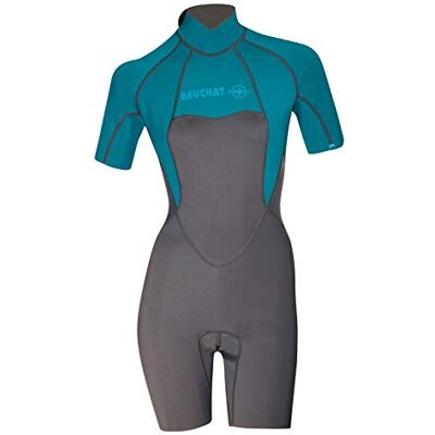 Beuchat Women's ATOLL krótki garnitur dorsal zamek błyskawiczny, niebieski, średni Beuchat Women's ATOLL krótki garnitur dorsal zamek błyskawiczny, niebieski, średni