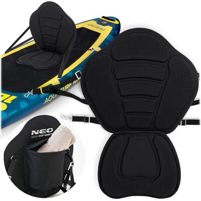 Neo-Sport Siedzisko do Deski SUP z Oparciem Wygodne Piankowe Siedzisko Kajakowe z Kieszenią Stabilne Wsparcie Pleców Paddleboarding Uniwersalne Mocowanie Czarne 77 x 52 cm Neo-Sport Siedzisko do Deski SUP z Oparciem Wygodne Piankowe Siedzisko Kajakowe z Kieszenią Stabilne Wsparcie Pleców Paddleboarding Uniwersalne Mocowanie Czarne 77 x 52 cm