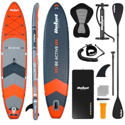 RBA-4501-OR Rebel Electro Deska SUP Pompowana z Siedziskiem do Pływania Drop-Stitch 350 cm Zestaw Wiosło Pompka Plecak RBA-4501-OR Rebel Electro Deska SUP Pompowana z Siedziskiem do Pływania Drop-Stitch 350 cm Zestaw Wiosło Pompka Plecak
