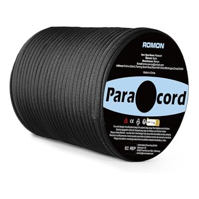 Paracord Rope-50M-Black Romon Paracord linka Paracord 4 mm, 50 m, 9 rdzeni, linka paracord, linka odporna na rozerwanie, żagiel przeciwsłoneczny, nylon Paracord, survivalowy linka paracord, żyłka do survivalu, na kemping, Paracord Rope-50M-Black Romon Paracord linka Paracord 4 mm, 50 m, 9 rdzeni, linka paracord, linka odporna na rozerwanie, żagiel przeciwsłoneczny, nylon Paracord, survivalowy linka paracord, żyłka do survivalu, na kemping,