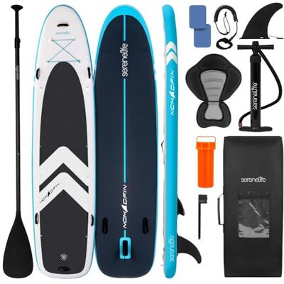 EU-SLSUPFML100 SereneLife dmuchana deska SUP 12’2” rodzinna z siedziskiem – paddleboard dla 2 dorosłych i 1 dziecka – szerokość 34”, antypoślizgowa powierzchnia EVA, akcesoria premium SUP, udźwig 450 lbs EU-SLSUPFML100 SereneLife dmuchana deska SUP 12’2” rodzinna z siedziskiem – paddleboard dla 2 dorosłych i 1 dziecka – szerokość 34”, antypoślizgowa powierzchnia EVA, akcesoria premium SUP, udźwig 450 lbs