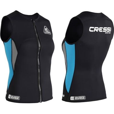 LW491521 CRESSI Guardian Lady kurtka, kamizelka lub spodnie z neoprenu 2 mm, do pływania, snorkelingu, SUP, surfowania, pływania kajakiem, sportów wodnych, czarna/akwamaryna, damska LW491521 CRESSI Guardian Lady kurtka, kamizelka lub spodnie z neoprenu 2 mm, do pływania, snorkelingu, SUP, surfowania, pływania kajakiem, sportów wodnych, czarna/akwamaryna, damska