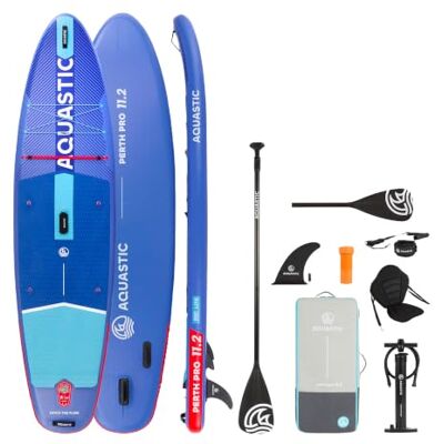 AQS-B5I021 AQUASTIC Perth Pro 11'5.1 cm uniwersalna deska SUP Drop Stitch Lite, pianka 5 mm, zestaw z regulowanym wiosłem 2 w 1, statecznikiem wsuwanym, siedziskiem kajakowym, 2-drożną pompką i plecakiem do AQS-B5I021 AQUASTIC Perth Pro 11'5.1 cm uniwersalna deska SUP Drop Stitch Lite, pianka 5 mm, zestaw z regulowanym wiosłem 2 w 1, statecznikiem wsuwanym, siedziskiem kajakowym, 2-drożną pompką i plecakiem do