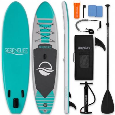 SLSUPB101 SereneLife dmuchana deska SUP 10’ z akcesoriami premium – szerokość 32” dla stabilności, antypoślizgowa powierzchnia EVA, dla młodzieży i dorosłych, udźwig 275 lbs SLSUPB101 SereneLife dmuchana deska SUP 10’ z akcesoriami premium – szerokość 32” dla stabilności, antypoślizgowa powierzchnia EVA, dla młodzieży i dorosłych, udźwig 275 lbs