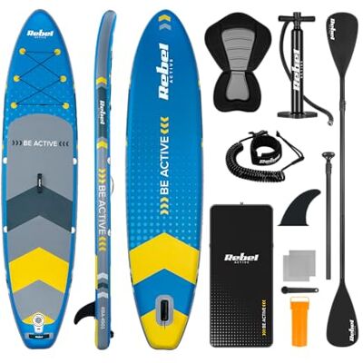 RBA-4501-BL Rebel Electro Deska SUP Pompowana z Siedziskiem do Pływania Drop-Stitch 350 cm Zestaw Wiosło Pompka Plecak RBA-4501-BL Rebel Electro Deska SUP Pompowana z Siedziskiem do Pływania Drop-Stitch 350 cm Zestaw Wiosło Pompka Plecak