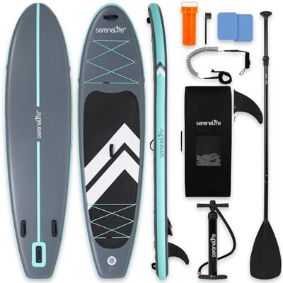 SLSUPB0106 SereneLife dmuchana deska SUP 10’6” z akcesoriami premium – szerokość 33” dla stabilności, antypoślizgowa powierzchnia EVA, dla młodzieży i dorosłych, udźwig 350 lbs SLSUPB0106 SereneLife dmuchana deska SUP 10’6” z akcesoriami premium – szerokość 33” dla stabilności, antypoślizgowa powierzchnia EVA, dla młodzieży i dorosłych, udźwig 350 lbs