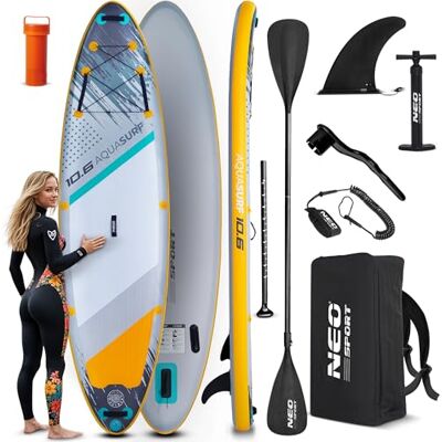 Neo-Sport Deska SUP Nadmuchiwana 320 cm Zestaw z Akcesoriami Ręczna Pompka Wiosło Leash Plecak Aquasurf 10.6 Neo-Sport Deska SUP Nadmuchiwana 320 cm Zestaw z Akcesoriami Ręczna Pompka Wiosło Leash Plecak Aquasurf 10.6