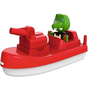 AquaPlay 8700000273 FireBoat – akcesoria do torów wodnych lub wanny, straż pożarna z Sven dem krokodyl, funkcja natrysku wody, dla dzieci od 3 lat, czerwony AquaPlay 8700000273 FireBoat – akcesoria do torów wodnych lub wanny, straż pożarna z Sven dem krokodyl, funkcja natrysku wody, dla dzieci od 3 lat, czerwony