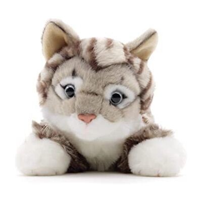 Uni-Toys Kot ze skalowanym futrem (szary), leżący 38 cm (długość) pluszowy kotek pluszowa zabawka, przytulanka Uni-Toys Kot ze skalowanym futrem (szary), leżący 38 cm (długość) pluszowy kotek pluszowa zabawka, przytulanka