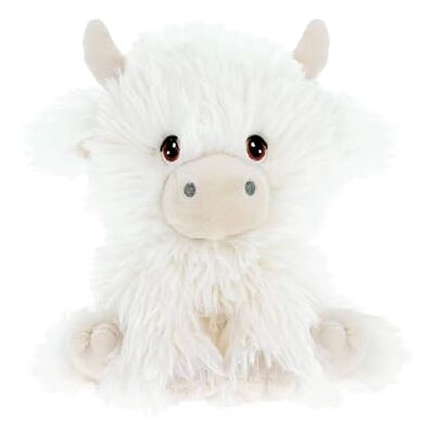 Keel Toys KEELECO Plusz w 100% z recyklingu Ekologiczna zabawka dla dzieci Pluszowa biała krowa Shaggy 18 cm SE3511 Keel Toys KEELECO Plusz w 100% z recyklingu Ekologiczna zabawka dla dzieci Pluszowa biała krowa Shaggy 18 cm SE3511