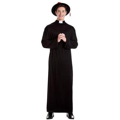 Boland Kostium kapłana dla dorosłych, 2-częściowy, fantazyjny kostium na imprezy tematyczne, Halloween lub karnawał, misjonarz Boland Kostium kapłana dla dorosłych, 2-częściowy, fantazyjny kostium na imprezy tematyczne, Halloween lub karnawał, misjonarz
