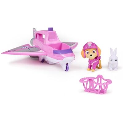 PAW PATROL Psi Patrol: Figurka Skye z serii Air Rescue i samolot odrzutowy z wysuwanym hakiem, koszem ratunkowym i króliczkiem, zabawki dla chłopców i dziewczynek w wieku od 3 lat PAW PATROL Psi Patrol: Figurka Skye z serii Air Rescue i samolot odrzutowy z wysuwanym hakiem, koszem ratunkowym i króliczkiem, zabawki dla chłopców i dziewczynek w wieku od 3 lat