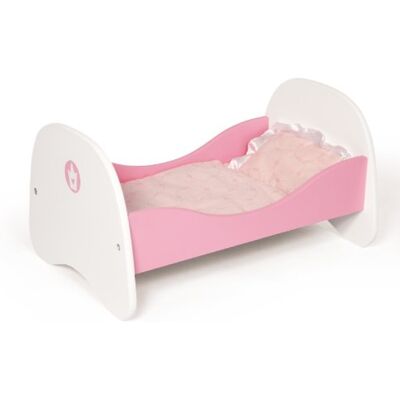 Bayer 54201AA Łóżko dla lalki Princess World wykonane z drewna, z pościelą, poduszką i kołdrą Bayer 54201AA Łóżko dla lalki Princess World wykonane z drewna, z pościelą, poduszką i kołdrą