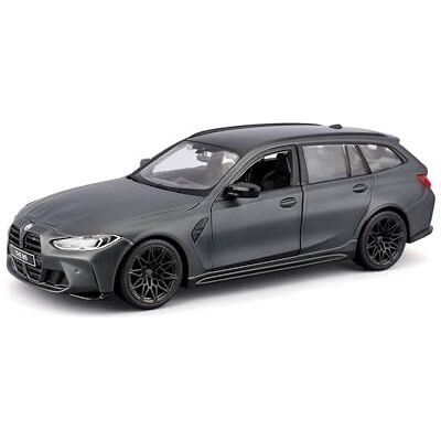 Bburago BMW M3 Touring G81, szary model samochodu 1:24 Die-Cast wierny samochód kolekcjonerski, zabawkowy samochód z ruchomymi drzwiami, od 3+ (18-21112G) Bburago BMW M3 Touring G81, szary model samochodu 1:24 Die-Cast wierny samochód kolekcjonerski, zabawkowy samochód z ruchomymi drzwiami, od 3+ (18-21112G)