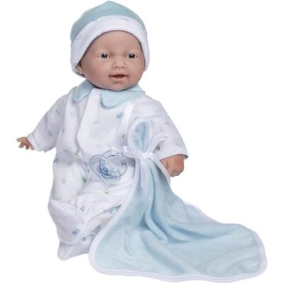 JC Toys La Baby Boutique 28 cm mała lalka niemowlęca z miękkim ciałem, ubrana na niebiesko, dla dzieci w wieku 12 miesięcy i starszych JC Toys La Baby Boutique 28 cm mała lalka niemowlęca z miękkim ciałem, ubrana na niebiesko, dla dzieci w wieku 12 miesięcy i starszych