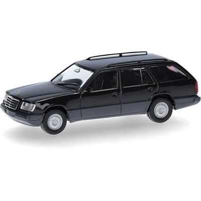 Herpa Basic model samochodu Mercedes-Benz Klasa E Kombi (W124), czarny, miniatura w skali 1:87, model dla początkujących, wyprodukowano w Niemczech, model z tworzywa sztucznego Herpa Basic model samochodu Mercedes-Benz Klasa E Kombi (W124), czarny, miniatura w skali 1:87, model dla początkujących, wyprodukowano w Niemczech, model z tworzywa sztucznego