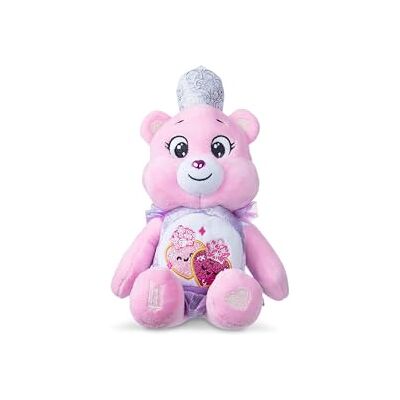 Basic Fun Care Bears x Wicked 22 cm, pluszowa zabawka, pluszowa zabawka – Love-a-Lot Bear jako Glinda, kolekcjonerska miękka zabawka pluszowa z kolekcji Care Bears x Wicked, różowa Basic Fun Care Bears x Wicked 22 cm, pluszowa zabawka, pluszowa zabawka – Love-a-Lot Bear jako Glinda, kolekcjonerska miękka zabawka pluszowa z kolekcji Care Bears x Wicked, różowa