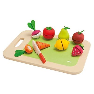 Trudi John Adams, Sevi Chopping Board Fruit & Vegetables Playset: Christmas, baby shower, birthday or Christening gift for kids, Wooden & Kids Roleplay Toys, Ages 3+ Trudi John Adams, Sevi Chopping Board Fruit & Vegetables Playset: Christmas, baby shower, birthday or Christening gift for kids, Wooden & Kids Roleplay Toys, Ages 3+