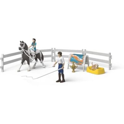 Schleich HORSE CLUB Zestaw do skoków Kim 42799 19 elementów Zestaw do zabawy od 6 lat zestaw z figurkami, wieloma funkcjami i licznymi akcesoriami realistyczna zabawka koń Schleich HORSE CLUB Zestaw do skoków Kim 42799 19 elementów Zestaw do zabawy od 6 lat zestaw z figurkami, wieloma funkcjami i licznymi akcesoriami realistyczna zabawka koń