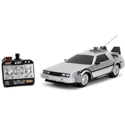 Jada 253256004 Pojazd RC Back to the Future RC Time Machine 1:16 2 kanaowe sterowane auto, 24 GHz, jazda przód-tył, lewo-prawo, funkcja turbo Jada 253256004 Pojazd RC Back to the Future RC Time Machine 1:16 2 kanaowe sterowane auto, 24 GHz, jazda przód-tył, lewo-prawo, funkcja turbo