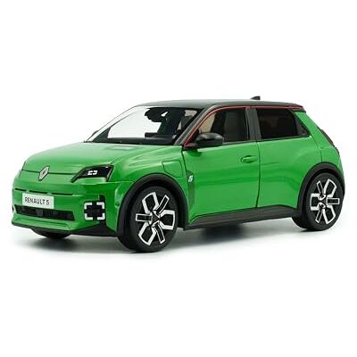 Solido Renault 5 E-TECH (2024) – elektryczny mały wózek w stylu retro, linie miejskie, nowoczesne szczegóły, model samochodu Vert Pop, zielony, 1:18 Solido Renault 5 E-TECH (2024) – elektryczny mały wózek w stylu retro, linie miejskie, nowoczesne szczegóły, model samochodu Vert Pop, zielony, 1:18