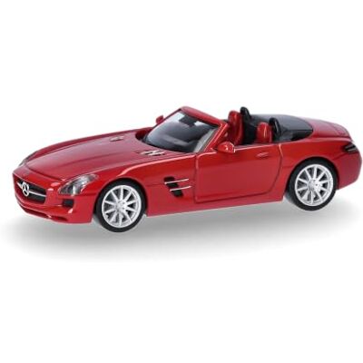 Herpa model samochodu Mercedes-Benz SLS AMG Roadster, ognisty opal, miniatura w skali 1:87, model kolekcjonerski, Designed in Germany, model z tworzywa sztucznego Herpa model samochodu Mercedes-Benz SLS AMG Roadster, ognisty opal, miniatura w skali 1:87, model kolekcjonerski, Designed in Germany, model z tworzywa sztucznego