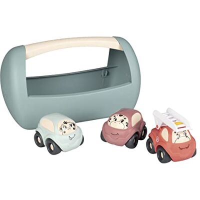 Smoby Little 7600140204 Skrzyneczka z 3 autkami z wizerunkami zwierzątek, wóz strażacki, 22,5x9,7x13,9 cm Smoby Little 7600140204 Skrzyneczka z 3 autkami z wizerunkami zwierzątek, wóz strażacki, 22,5x9,7x13,9 cm