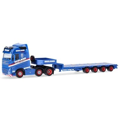 Herpa model ciężarówki Volvo FH GL 2020 6x2 naczepa niskopodwoziowa „Seeland”, miniatura w skali 1:87, model kolekcjonerski, wyprodukowano w Niemczech, tworzywo sztuczne Herpa model ciężarówki Volvo FH GL 2020 6x2 naczepa niskopodwoziowa „Seeland”, miniatura w skali 1:87, model kolekcjonerski, wyprodukowano w Niemczech, tworzywo sztuczne